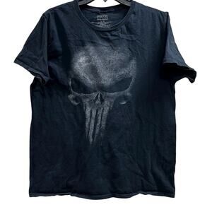 Marvel The Punisher Black grunge thrashed comic tee SZ L